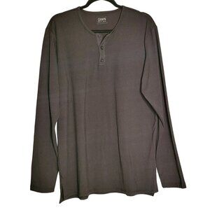 Cuts Clothing Split Hem Men's XL Long Sleeve Henley Shirt Black Soft Pyca Pro Fa